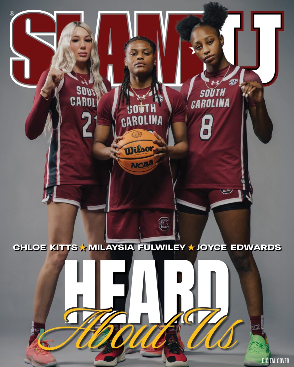 MiLaysia Fulwiley, Chloe Kitts, Joyce Edwards and the South Carolina Gamecocks are DEFYING THE DOUBTERS | SLAMU 8 Digital Cover  