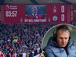 Nottingham Forest and Man City fans hold minute's applause for Stuart Pearce following the England legend's health scare on flight from Las Vegas