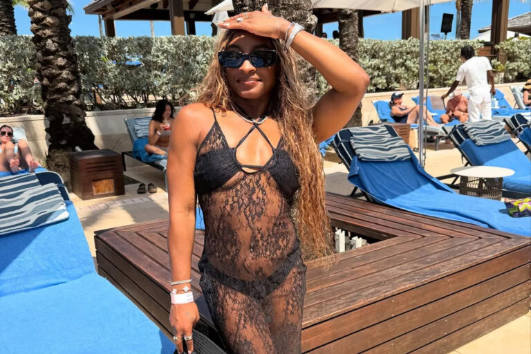 Simone Biles wears a sheer lace dress on Bahamas getaway and more star snaps