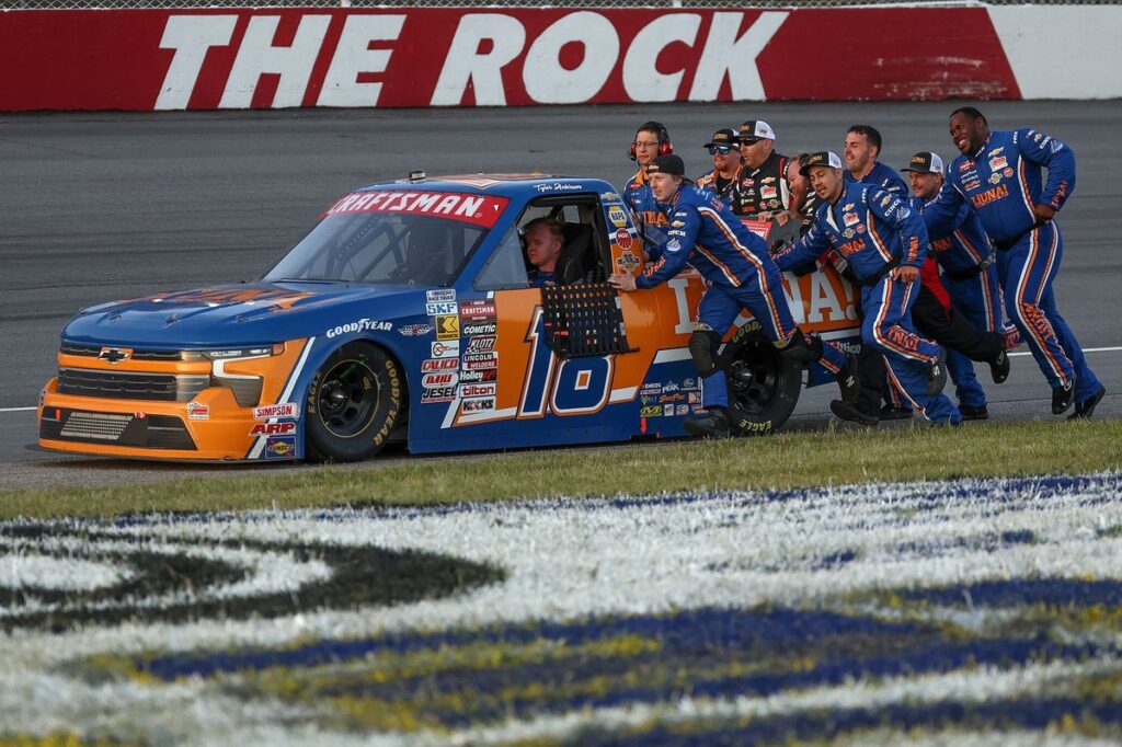 130 races later, Tyler Ankrum snaps winless streak in Rockingham Truck race