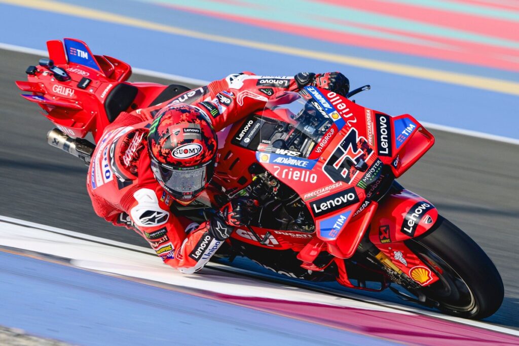 Bagnaia puts in the pace, passing Marquez time in Qatar GP practice