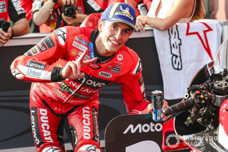 MotoGP Qatar GP: Marc Marquez grabs pole, Bagnaia crashes