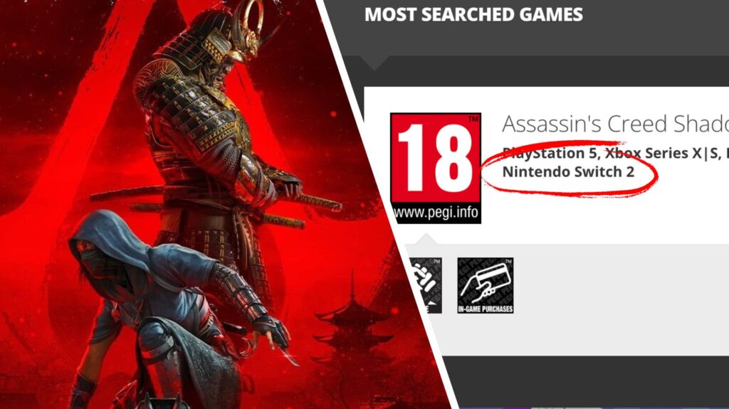 PEGI website leak suggests Assassin's Creed Shadows is coming to Nintendo Switch 2