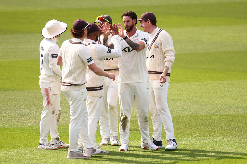 Somerset capitulate to hand Surrey first win of the season