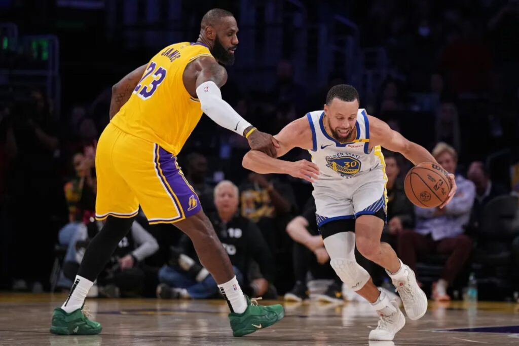 Stephen Curry propels Warriors past Lebron James’ Lakers in potential first-round playoff matchup