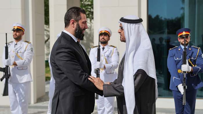 Syria's new leader makes his first visit to the United Arab Emirates