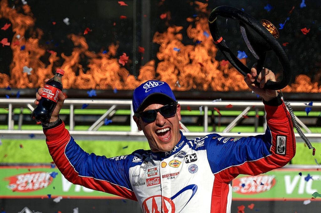 Joey Logano survives Texas wreck-fest for first NASCAR Cup win of 2025
