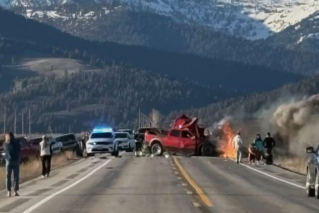 Texas man drove truck across center line and crashed into tour van near Yellowstone, police say; 7 people killed
