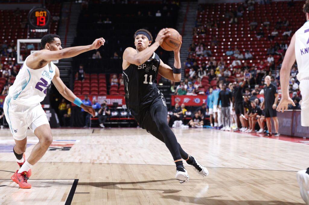 Carter Bryant finds his offense in the Spurs blowout loss to the Hornets
