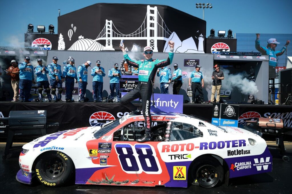 Connor Zilisch wins NASCAR Xfinity Sonoma in epic Shane van Gisbergen battle