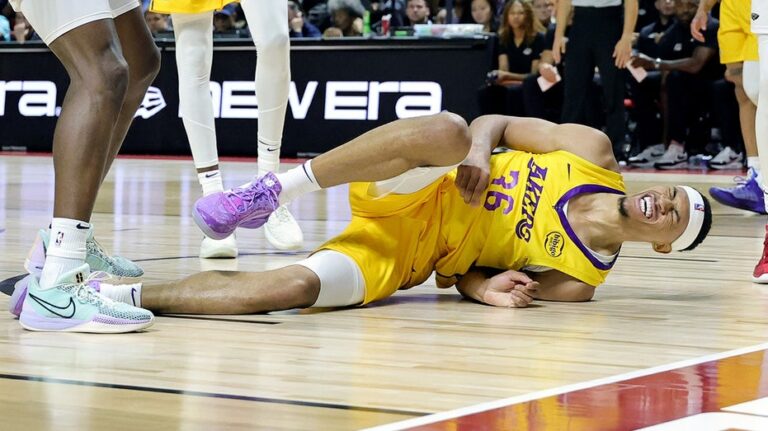 Emerging Lakers star Darius Bazley exits NBA Summer League game in wheelchair with apparent serious injury