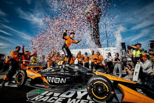 Pato O’Ward storms to IndyCar Iowa Speedway Race 1 win, denying Josef Newgarden