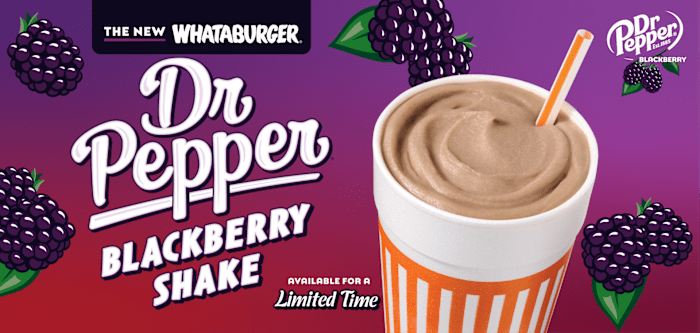 Whataburger will drop new Dr. Pepper Blackberry Shake next month