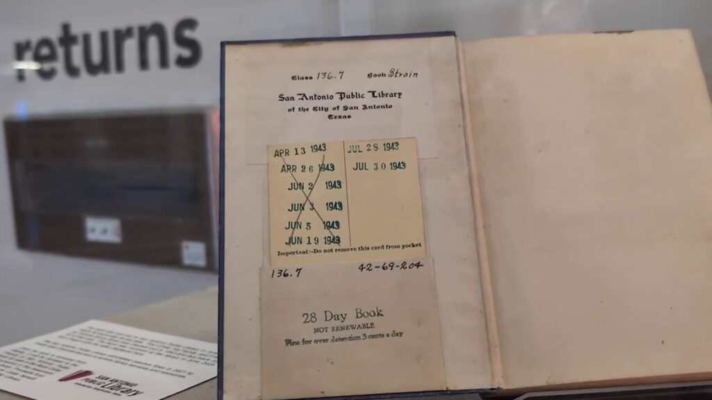 Book returned to San Antonio Public Library nearly 82 years after its due date