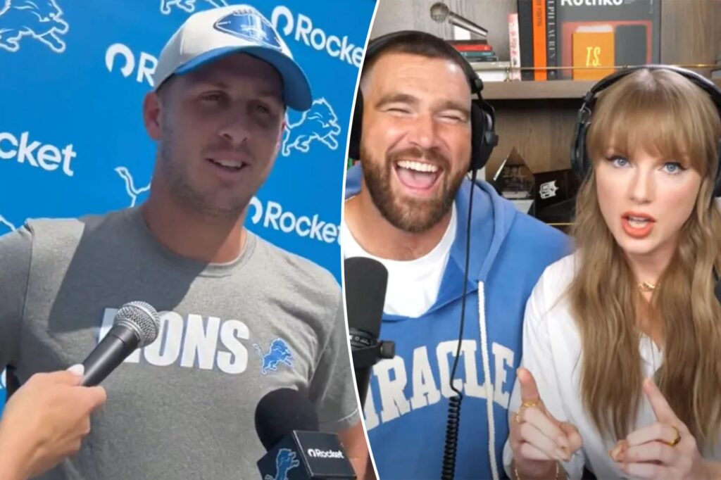 Jared Goff responds to ‘crazy’ Taylor Swift mention during her internet-shattering ‘New Heights’ appearance