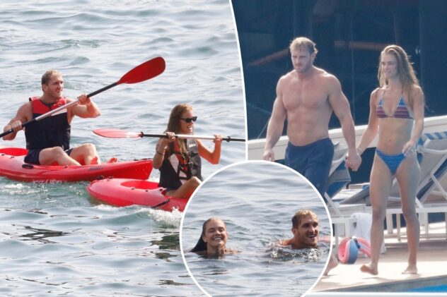 Logan Paul, bikini-clad fiancée Nina Agdal go kayaking in Italy ahead of Lake Como wedding