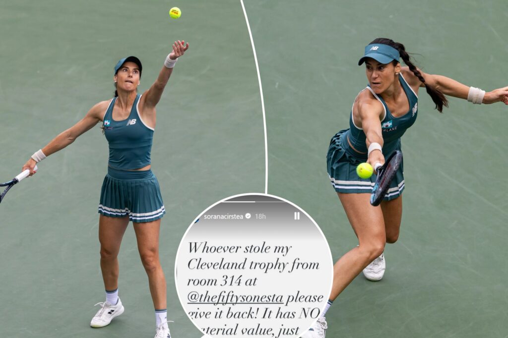 Romanian tennis player says trophy was stolen from hotel room during US Open