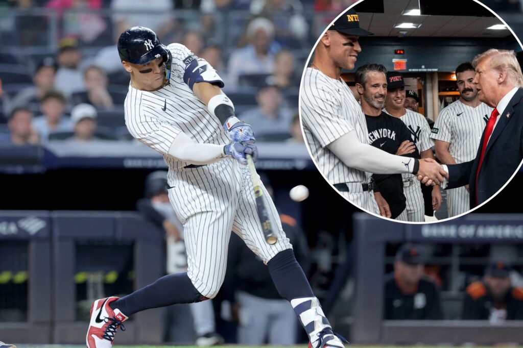 Aaron Judge homers for Yankees minutes after shaking hands with Trump in clubhouse