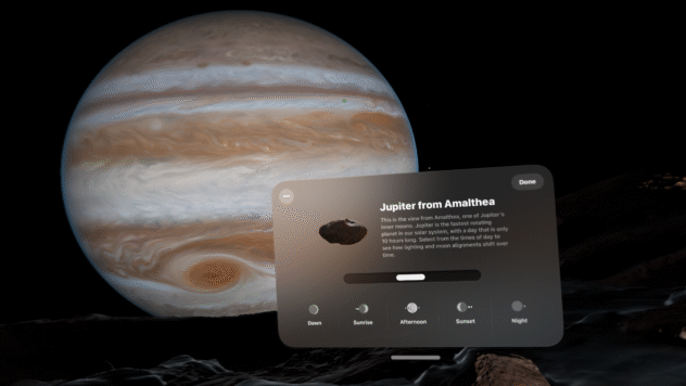 Apple's visionOS Jupiter Environment Features Moving Great Red Spot & Dynamic Shadows