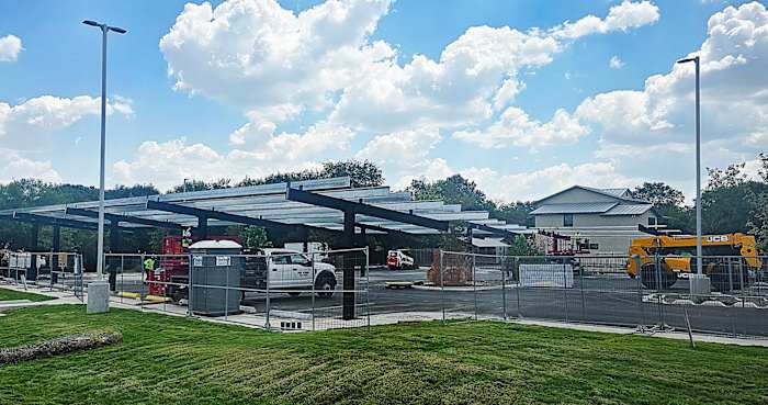 Brook Hollow Branch Library nears completion of parking lot solar panel project