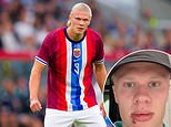 Erling Haaland left needing STITCHES after freak accident with Norway's team bus - as Man City star jokes about injury with fans