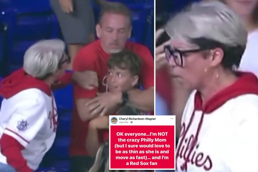 Fan wrongly ID’d as ‘Phillies Karen’ who snatched home run ball from boy sets record straight in hilarious post: ‘I’m a Red Sox fan’