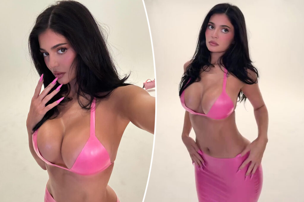 Kylie Jenner puts curves on display in Barbie-approved latex set