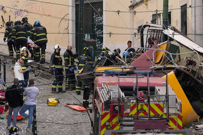 Landmark streetcar in Lisbon derails, killing 15 people