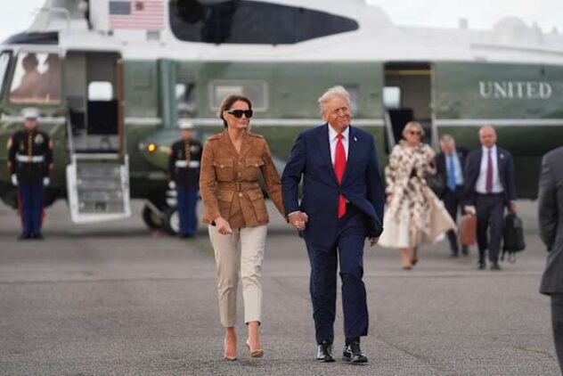 Man charged with shining laser pointer at Marine One with Trump aboard