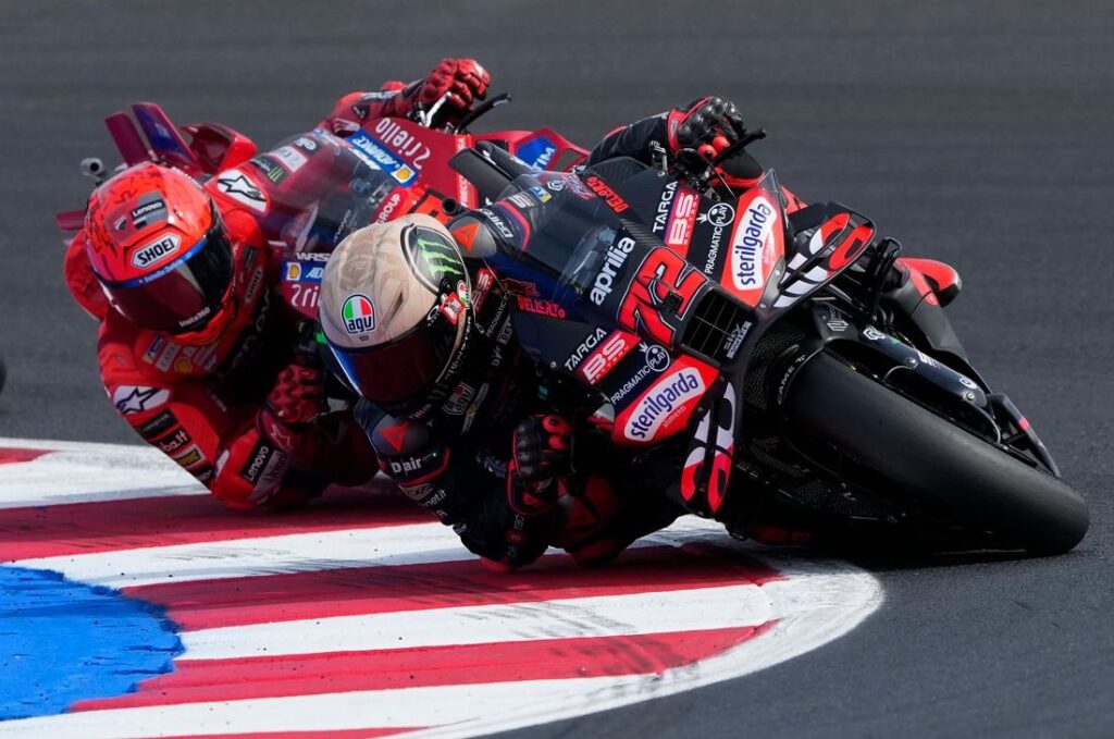 MotoGP San Marino GP: Marco Bezzecchi wins sprint race after Marc Marquez crashes