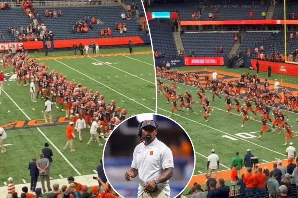 Syracuse coach makes entire team run sprints after overtime win in wild scene: ‘I’m so pissed’