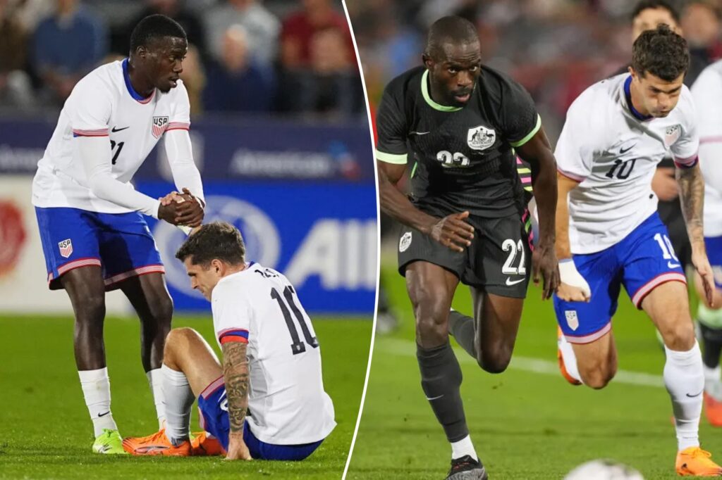 Christian Pulisic exits march against Australia with injury in USMNT worry