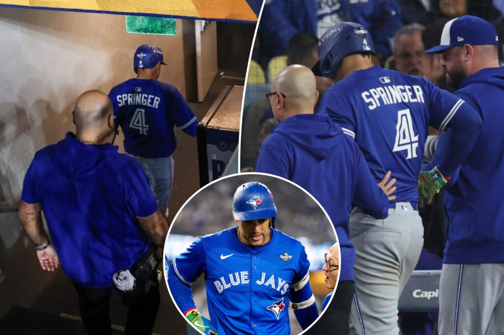 Dodgers fans cheer as Blue Jays’ George Springer exits World Series Game 3 early with injury
