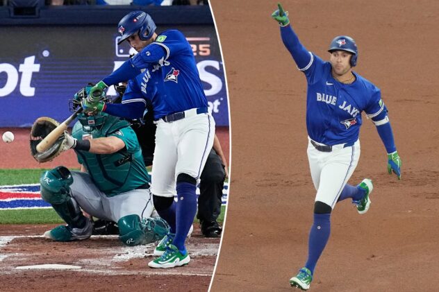 George Springer makes Blue Jays history with leadoff homer on first Mariners pitch of ALCS