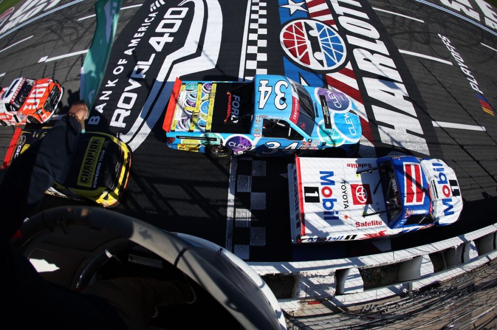 NASCAR Truck Roval chaos in Turn 1, Lap 1 as title favorites wreck