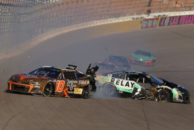 William Byron uninjured after hard wreck in shocking pit entry collision