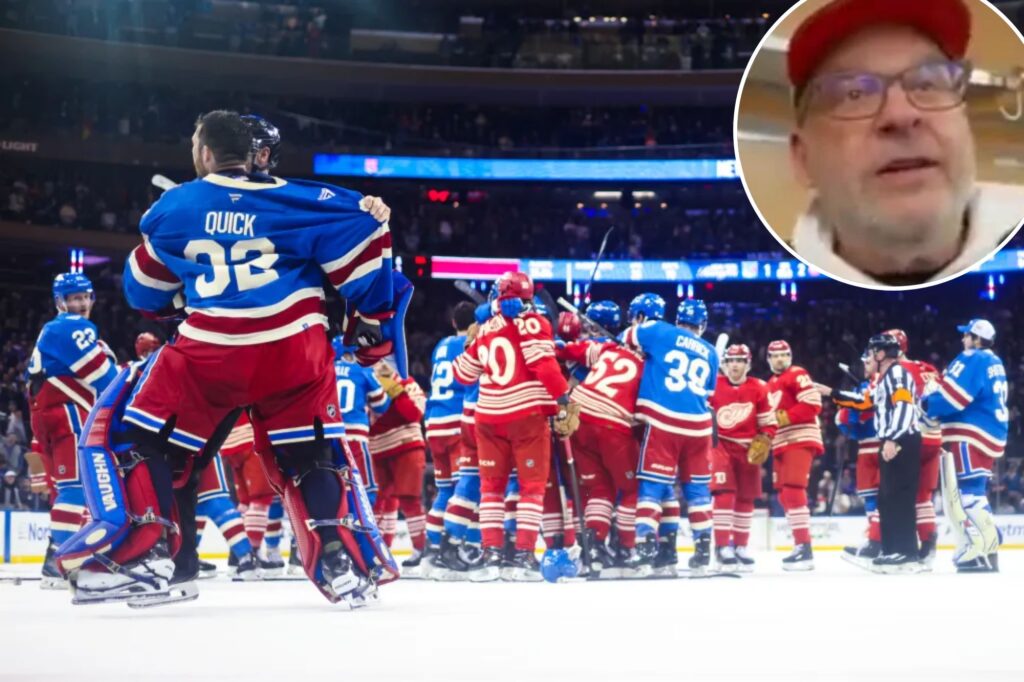 ‘Curb Your Enthusiasm’ star Jeff Garlin asked about Rangers fight during Red Wings locker room visit