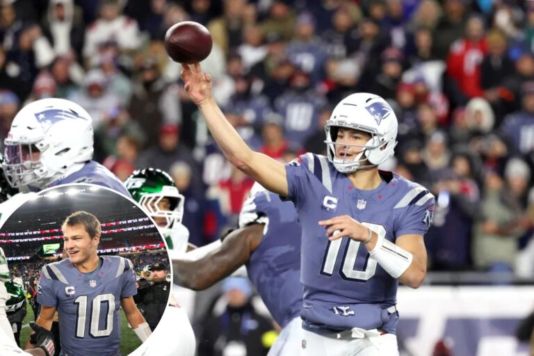 Drake Maye serenaded with ‘MVP’ chants after leading Patriots past Jets in eighth straight win