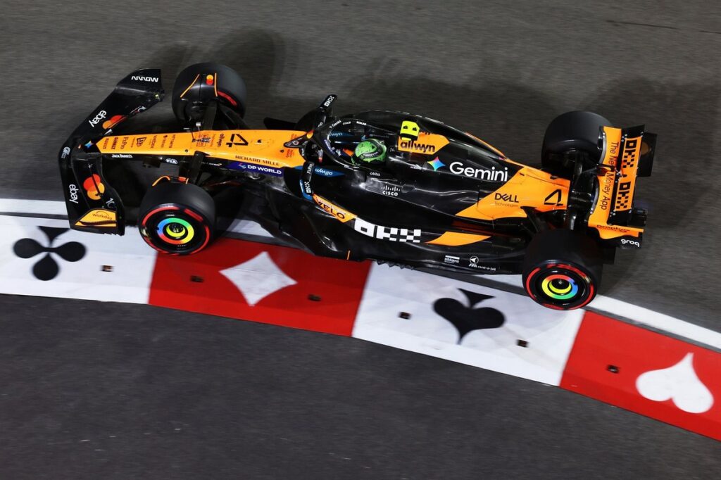 F1 Las Vegas GP: Lando Norris tops red flag-interrupted second practice
