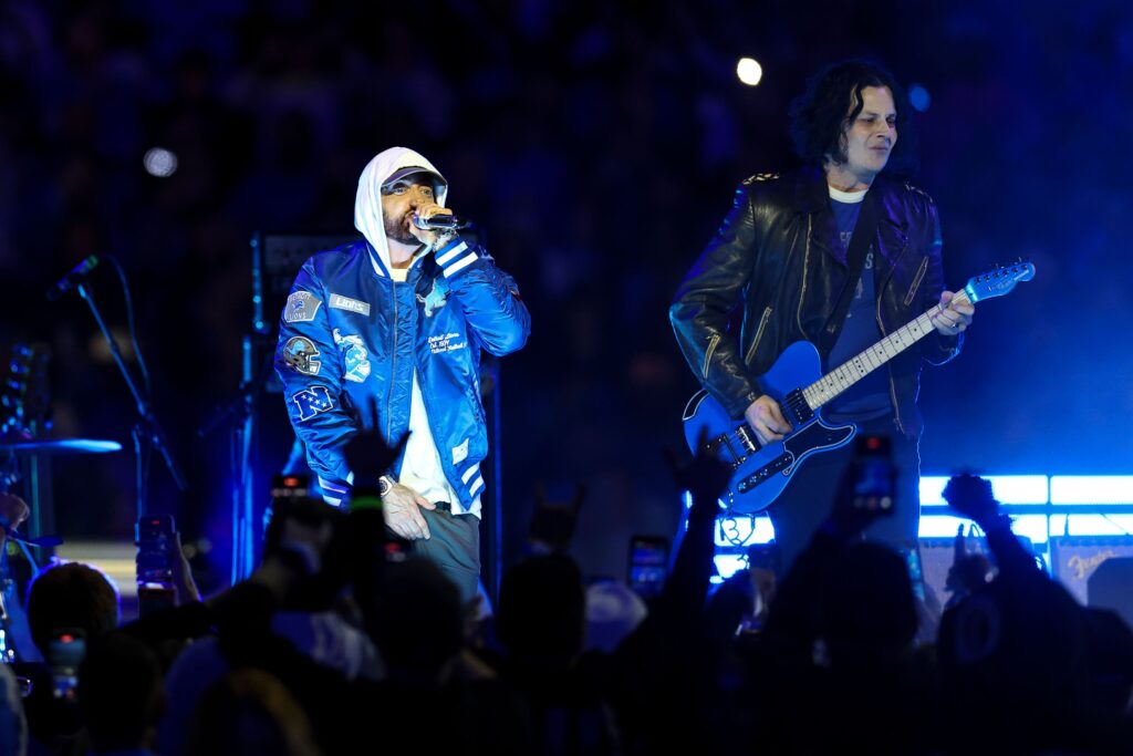 Jack White and Eminem Unite for Halftime Show at Detroit Lions Thanksgiving Game: Watch