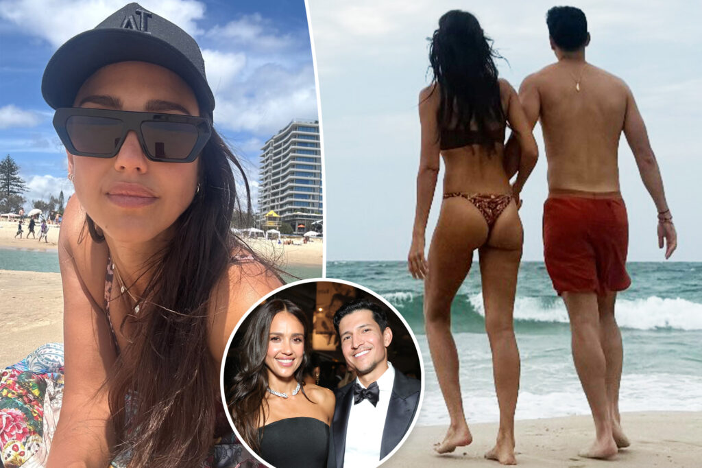 Jessica Alba rocks thong bikini on PDA-packed beach outing with boyfriend Danny Ramirez