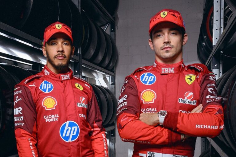 Lewis Hamilton and Charles Leclerc front Ferrari’s Las Vegas GP merch - including £540 sneakers