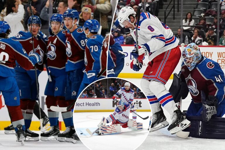 Rangers’ gap with Avalanche on full display in loss that extends skid to three games