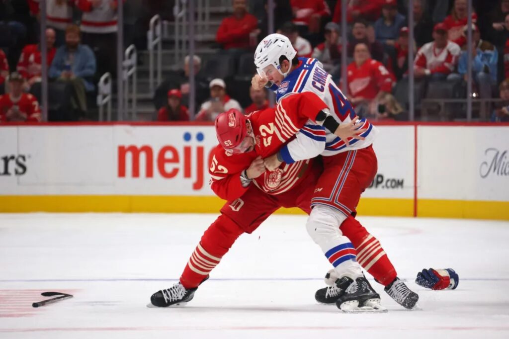 Rangers’ Jaroslav Chmelar drops the gloves in exciting NHL debut