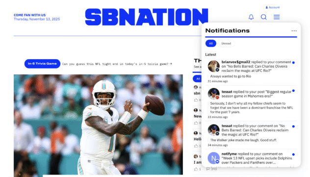 Starting today, comments and Feed posts on Pounding The Rock will have activity notifications