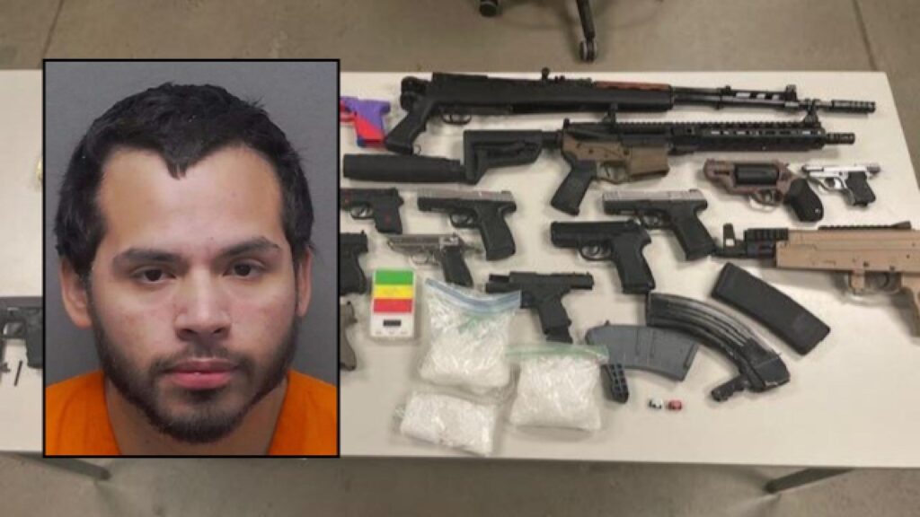 17 firearms, 40 oz of meth discovered following pursuit ending in crash, BCSO says