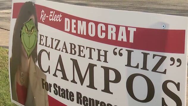 Campaign signs altered with the Grinch, but vandalism carries legal consequences in Texas