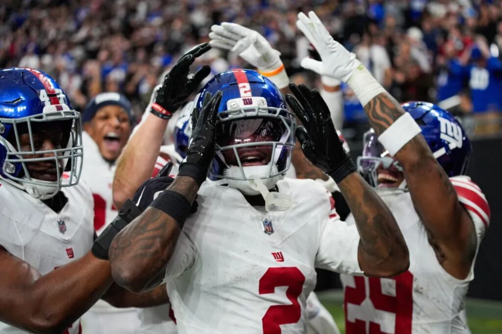 Deonte Banks’ teammates were fired up after he left ‘stamp’ on Giants win by making up for error