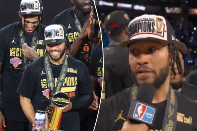 Jalen Brunson hypes up Knicks supporting cast after NBA Cup win: ‘Without them, we don’t win this s–t’