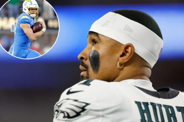 Jalen Hurts’ brutal OT interception — one of four — dooms Eagles in messy loss to Chargers